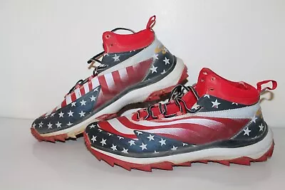 Boombah Baseball Cleats B33027 Red/White/Blue Flag Men's Size 11 • $24.88