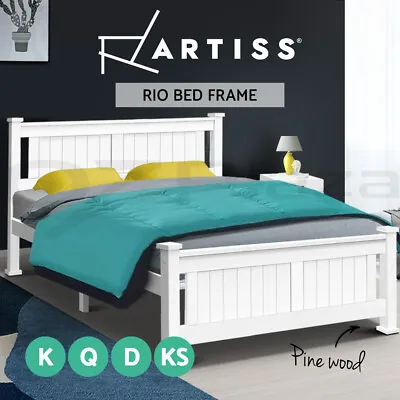 $109.95 • Buy Artiss Bed Frame Queen Double King Single Size Wooden Timber Mattress Base