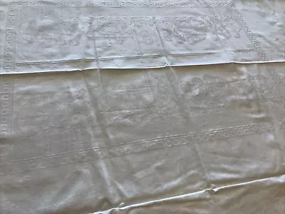 Vintage Damask The Last Supper Tablecloth 80” X 48”-Gorgeous Detail • $24.99