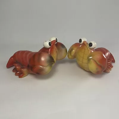 2 Vintage Lobsters Beach Plastic Decor Nautical 5” Long X 3” Tall X 3 3/4” W • $20