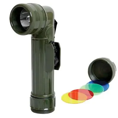 U.s Military Style Angle Head Flashlight Krypton Bulb W/extra Lenses 2d Cell  • $10.98