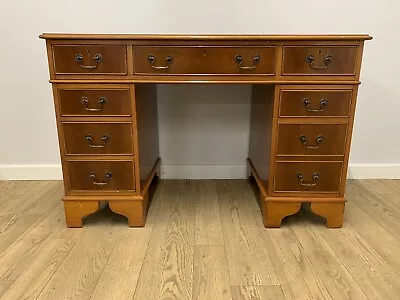 Yew Wood Leather Top Desk • £245