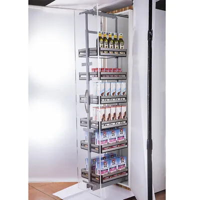 6 Tiers 300mm/400mm Kitchen Cabinet Larder Pull Out Unit Soft Close 1850-1950mm • £99.95