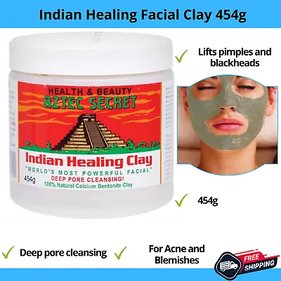 $16 • Buy Aztec Secret Indian Healing Clay Facial Deep Pore Cleansing Mask 454g NEW