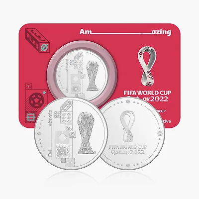 Collectable FIFA World Cup Qatar 2022 Football Championship Silver Plated Coin • $14.91