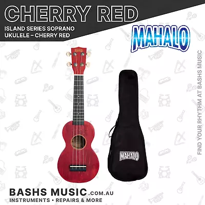 $39.99 • Buy Mahalo Island Series Soprano Ukulele Cherry Red + Bag