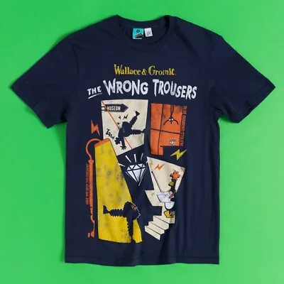 Official Wallace And Gromit The Wrong Trousers Diamond Heist Navy T-Shirt • £19.99