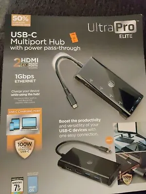 UltraPro Elite USB-C Multiport Hub 1 Gbps  • $22
