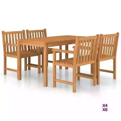 Solid Wood Teak Patio Dining Set Wooden Table Furniture Multi Models VidaXL • $839.99