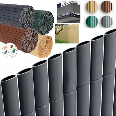 Bamboo Slat Fence Screen Roll Screening Fencing Privacy Sun Panel Garden Outdoor • £15.99