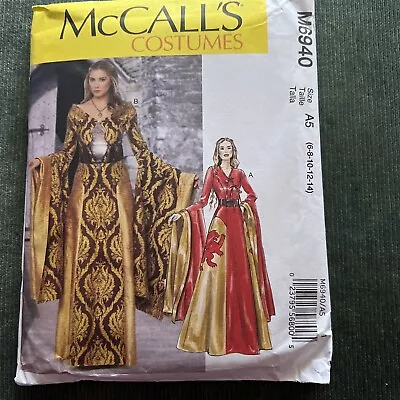 McCalls 6940 Medieval Dress /Gown Costume Sewing Pattern (Sizes 6-14) OOP Uncut • $7