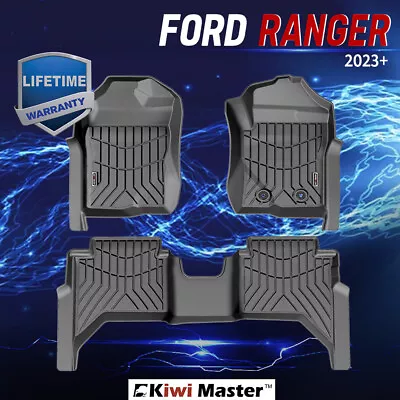 KIWI MASTER Car Floor Mats TPE 3D Liner For Ford Ranger 2023+ Next Gen • $159.95