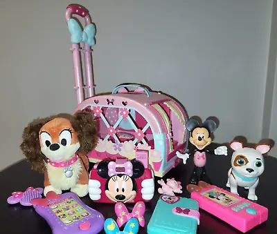 Minnie Mouse Snap N Style Doll Figure Fifi Plush Dog Travel House Camper Lot • $33.96