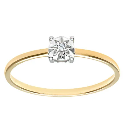 9ct Yellow Gold Solitare Diamond Ring By Naava • $105.74