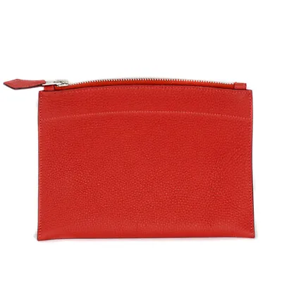 HERMES Pochette Bazaar PM Mini Flat Pouch Multi Case Togo Rouge Pivoine • $682.80