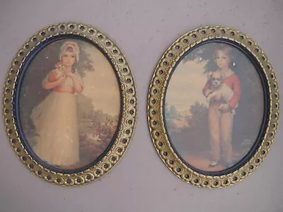 Vtg. Oval Framed Prints  Master Simpson  And  Chums  Rococo Style • $15.90