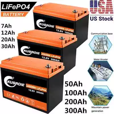 7-300AH 12.8V Deep Cycle Lithium Battery LiFePO4 For RV Boat Solar Home BMS LOT • $22.98