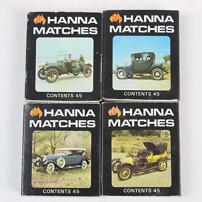 Vintage Hanna Matches Car Series Boxed Matches 1970s X4 Complete • $10.80