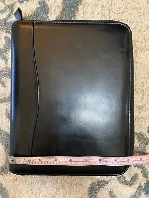 Franklin Covey Planner Black Zipper Binder 21221 Faux Leather 3 Ring Binder • $22.50