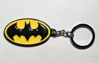 Batman Metal Keychain Classic Dark Knight Symbol Black Yellow Iconic Logo DC • $10