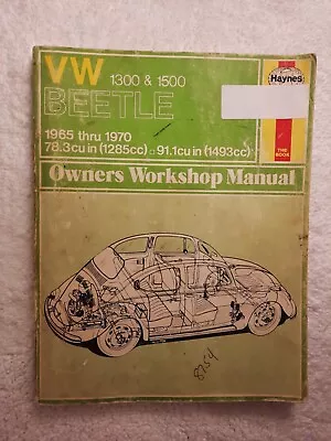 Haynes Repair Manual 039 (US) VW 1300 & 1500 Beetle 1965 Thru 1970 PB HAS WEAR • $15