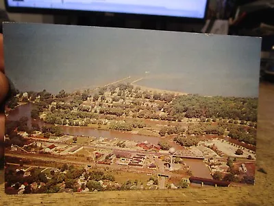 U2 Old OHIO Chrome Postcard Vermilion River Lake Erie Boats Marina Cottages Air • $9.99