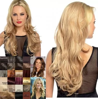 Ladies 3/4 Long Wavy Synthetic Half Head Wig 28  Length Clip In Koko Uk Emma • £19.95