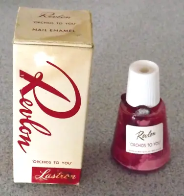 Vintage 1950's Revlon Lastron Nail Polish Glass Bottle Orchids To You Rare • $54.95