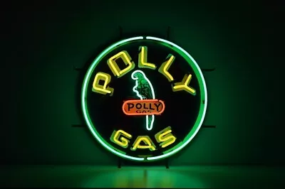 New Polly Gas Oil Station HD ViVid Neon Sign 17 X17  Light Lamp Garage Vintage • $149.89