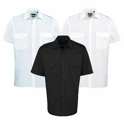 Premier Mens Short Sleeve Formal Pilot Stylish Office Business Shirt 14.5 -19  • £15.78