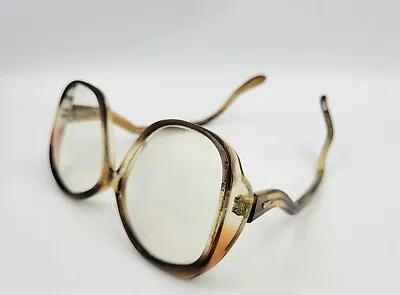 Swank France Eyeglass Frames Quella 70's 80's Style Vintage Brown Clear *READ* • $20