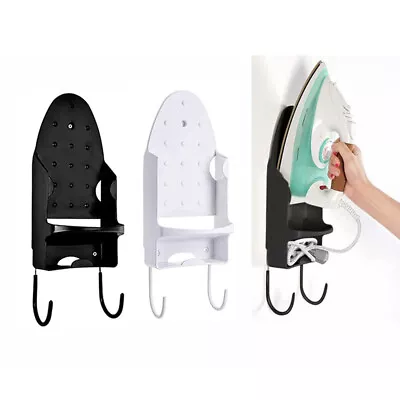 Ironing Board Holder Hanger Door Cupboard Wall Mount Storage Rack Black/White AF • £8.99