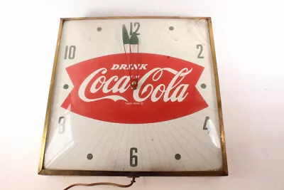 Vintage Fishtail Drink Coca Cola Soda Pop Advertising Pam Electric Wall Clock • $250