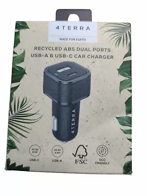 4 Terra Recycled ABS Dual Port Car Charger USB- A & C • $15