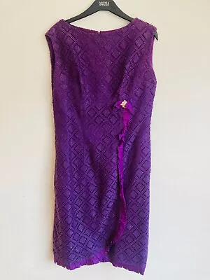 £30 • Buy Vintage Purple & Silver  60s Dress Mod Size 12