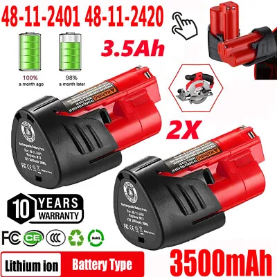 2x For Milwaukee Battery For M12 Lithium Cordless 12V  48-11-2401 48-11-2420 • $21.99