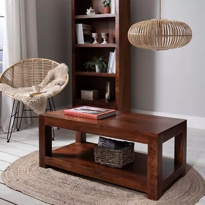 Solid Mango Open Coffee Table - Dark Honey - Living Room Furniture New • £156.74