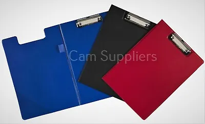A4 Clipboard Clip Board Foldover File Folder Writing Pad Fold Office Holder Hard • £3.45