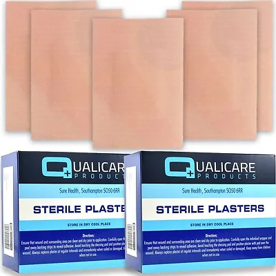 100 X LARGE FABRIC PLASTERS 7.2cm X 5cm Big Wound Dressings Flexible Breathable • £8.98