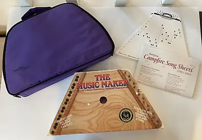 Vintage THE MUSIC MAKER Wooden Musical Instrument With Box CASE And Song Sheets • $45