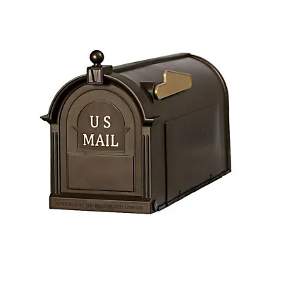 Bronze Post Mount Mailbox Large Keeps Mail Dry Heavy Duty For Rural • $25.67