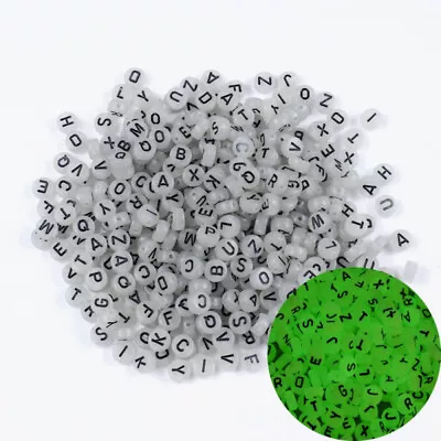 50pcs7mm Luminous Letter Spacer Beads For Jewelry Making DIY Necklace Bracelet Y • $0.44