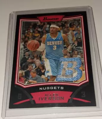 Allen Iverson 2008-09 Bowman Jersey Card Relic Official Game Used Denver Nuggets • $20