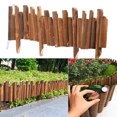 Wooden Edge Spiked Log Border Outdoor Roll Fencing Garden Lawn Edging Fence • £16.80