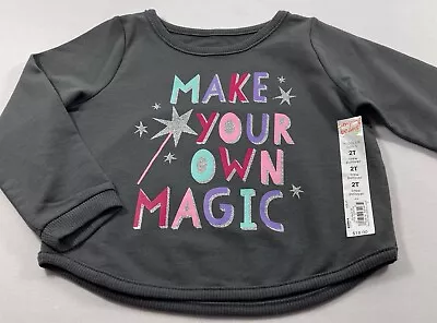 Jumping Beans “make Your Own Magic” Graphic Long Sleeve Terry Sweater Size 2t • $9.74