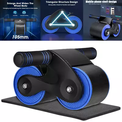 Smart AB Roller Fitness Wheel Abdominal Waist Workout Exercise Gym + Knee Mat UK • £6.99