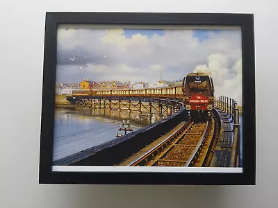 Malcolm Root Steam Train Print 'Barnstaple Bridge'  The Devon Belle FRAMED • £22