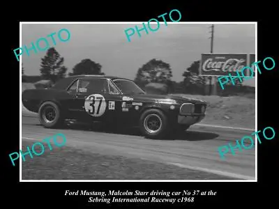 Old Large Historic Photo Of Malcolm Starr Driving His Ford Mustang 1968 2 • $5.47