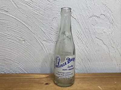 Vintage Virginia Dare Beverages Soda Pop Bottle Glass Blue & White 7 Oz -1 • $19.99