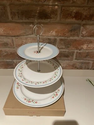 £25.99 • Buy Cath Kidston Tea Rose Stripe 3 Tier Cake Stand New Is Box